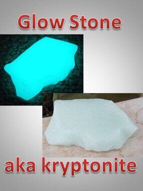 #2 green GLOW STONE aka Kryptonite crystal rock GLOWS in the dark!!